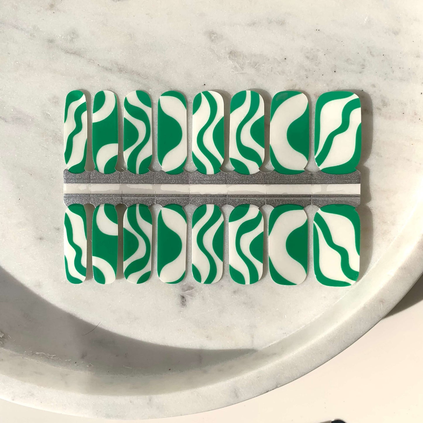 Flatlay of The Lazy Mani nail stickers - A'dam Good Time