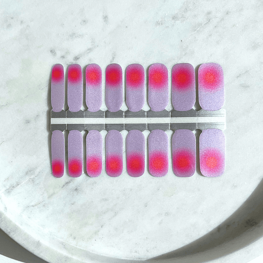 Flatlay of The Lazy Mani nail stickers - Cancun Crush